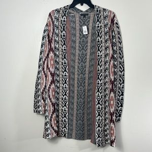 Bua Bua Aztec pattern cardigan sweater size L